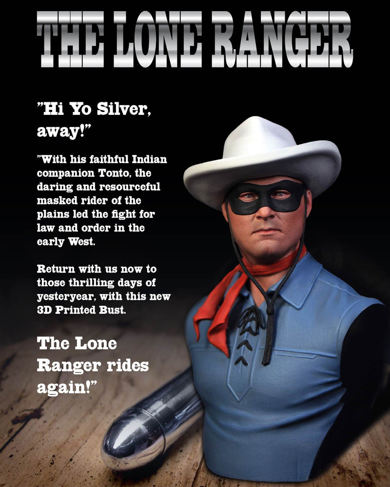 Load image into Gallery viewer, Lone Ranger Bust - 300mm - 3D Print - Unpainted