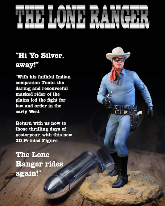 Lone Ranger - Full Figure - 300mm - 3D Printed - Unpainted